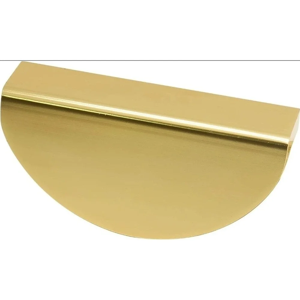 4 Half Moon Cabinet Pulls, 2 1/2 inch Drawer Pulls, Semicircle Pulls Golden‎